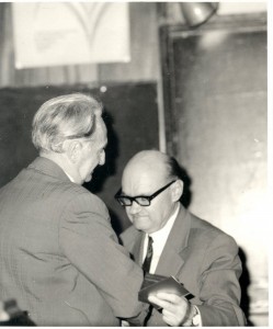 честването на 60-годишнината на проф. Тагамлицки 1977 г. (с академик Любомир Илиев)